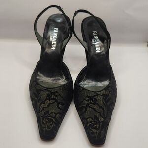 Pancaldi Vintage Black Lace Women's Heels Size 7.5B